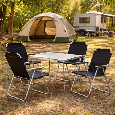 5-teiliges Campingmöbel Set Alu mit Tragegriff Camping L70xB50xH59cm