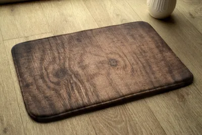 Produktbild von Badteppich Saugfähige - Badezimmer Teppich - Rutschfester Badvorleger Badematte - 90x60 cm - Holz