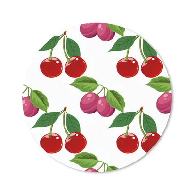 Produktbild von MuchoWow® Mauspad Mousepad Kirschen - Muster - Obst 20x20 cm - Mousepads - Maus Mat - Pad - Mausunterlage - Schreibtischmatte