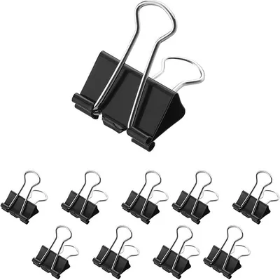 Produktbild von PolkaHome® Foldback-Klemmen 25 mm, schwarz, 12 Stück – robuste Büroklammern für Organisation und Aufbewahrung