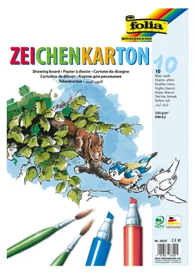 Zeichenkarton DIN A2, 250 g/m², 10 Blatt, weiß