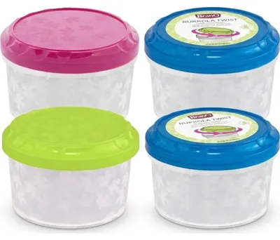 Image de Lot de 4 bocaux alimentaires à couvercle vissé Rukkola, 0,6 l, 120 x 80 mm