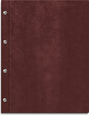 Produktbild von Dokumentenmappe im kastanienfarbenen Einband in Felloptik, universelle Mappe, ohne Beschriftung – handgefertigte Mappe inkl. 12 Sichthüllen