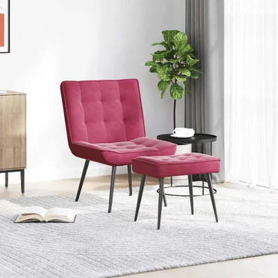 Produktbild von Möbel Fernseh- & Relaxsessel - Rot - CLORIS Relaxsessel mit Hocker Weinrot Samt,14.2 Kg - 469568