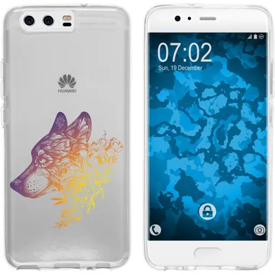 Produktbild von PhoneNatic Case kompatibel mit Huawei P10 Plus Silikon-Hülle Floral Wolf M3-3
