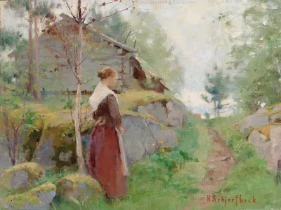 Produktbild von Helene Schjerfbeck Kunstdruck Bild - Das Mädchen Aus Barösund, 1890 (60 x 80 cm)