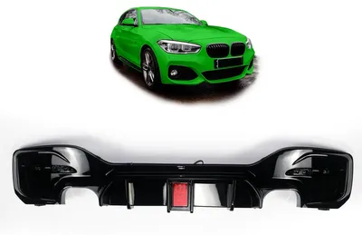 Productafbeelding van Zwarte, glanzende achterdiffusor, geschikt voor BMW 1-serie F20 F21, modeljaren 2015-2019