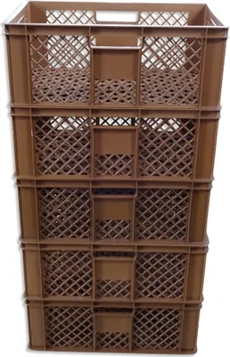 Produktbild von 5x Bäckerkiste Brötchenbox Brotbehälter Konditorenbox Stapelbox Gitterbox EURO-Norm 23 cm braun (5xBK 23 braun)