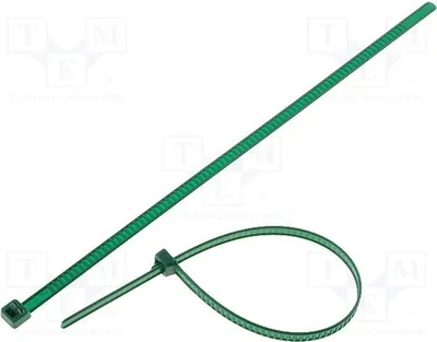 Obrázek produktu pro 25 kusů, zelené stahovací pásky, typ 115-00005, pevnost 245N, šířka 4,7 mm, délka 195 mm, opakovaně použitelné