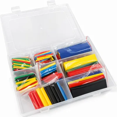Immagine prodotto di Set di guaina termorestringente , tubi termoretraibili, impermeabili, colore nero, per cavi di isolamento, kit di tubi termorestringenti, assortimento di manicotti per avvolgimento di cavi isolanti elettrici 328 pezzi modello 2 Gebo Tools