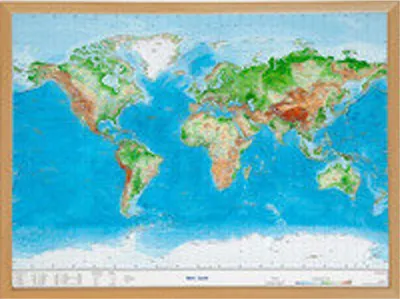 Produktbild von Welt Gross 1:53.000.000 mit Naturholzrahmen