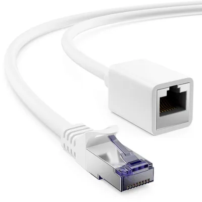 Produktbild von deleyCON 7,5m CAT7 Patchkabel Verlängerung RJ45 S/FTP 600 MHz - Weiß