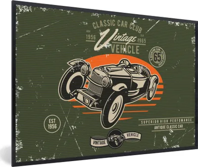 Produktbild von MuchoWow® MuchoWow® Gerahmtes Poster Oldtimer - Oldtimer - Auto 30x20 cm - Poster mit zchwarzem Bilderrahmen - Kunstdruck - Bild-Poster