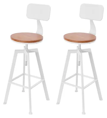 Imagen del producto de Solidchoice - Juego de 2 taburetes con respaldo, ajustables