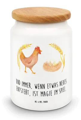Produktbild von Mr. & Mrs. Panda Dose Huhn Stolz - Weiß - Geschenk, Hof, Bauernhof, Spruch, behälter, Eier, Geburt, Hahn, Keksdose, zuckerdose, Landwirtin, Kaffeedose