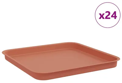 Produktbild von vidaXL Quadratisches Blumentablett 24 stk. Ziegelrot 32 x 32 x 2,5 cm