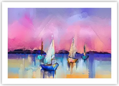 Produktbild von Poster - Poster ohne Rahmen - Segelboot See - 70x50 cm - Wand Bild - Wanddeko - Wandbilder - Kunstposter - Wandposter - Bilder - Kunstdruck - Wanddekoration - Wandbild - P2XAA70x50-4099
