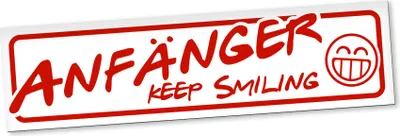 Produktbild von PantherPixel Anfänger Keep Smiling Magnetschild Auto Fahranfänger Magnetfolie Geschenkidee 20 x 5 cm STANDARDFARBFOLIEN