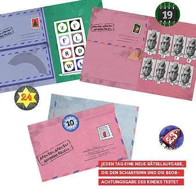 Obrázok produktu pre Nachwuchsagenten gesucht! 24 Briefe vom Geheimdienst. Adventskalender-Post zum Rätseln, Kombinieren und Knobeln