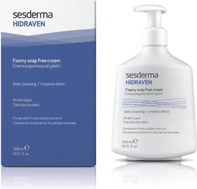 Produktbild von Sesderma Hidraven Reinigungs-Schaumcreme seifenfrei 300 ml für alle & empfindliche Haut mit Aloe Vera & Hafer Damen