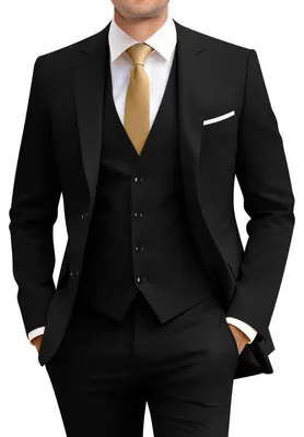 Immagine prodotto di Amyox, completo da uomo slim fit, 3 pezzi, con due bottoni, ideale per occasioni formali, matrimoni o eventi business