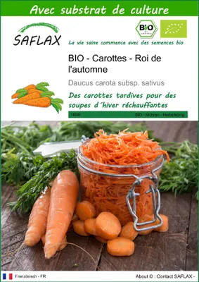 Image de SAFLAX -- Carottes - Roi de l'automne - 1000 graines - Avec substrat - Daucus