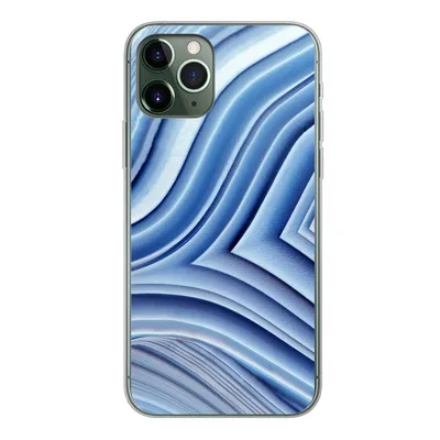 Produktbild von MuchoWow® Handyhülle Schutzhülle Hülle für iPhone 11 Pro Natursteine - Muster - Blau Silikon Softcase Handy Hülle - Handy