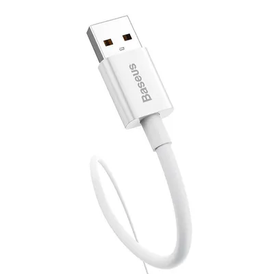 Imagen del producto de CABLE USB a USB-C BASEUS, 100W, 1.5 metros (blanco), para cargadores