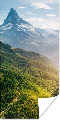 Produktbild von MuchoWow® Poster Berge - Pflanzen - Landschaft 60x120 cm - Wandschmuck
