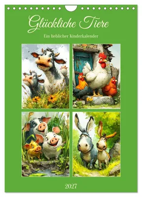 Productafbeelding van Gelukkige dieren. Een schattige kinderagenda (wandkalender 2027, formaat DIN A4, staand), CALVENDO maandagenda