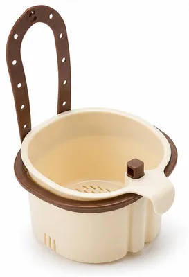Produktbild von Küchenabflusssieb hängend – Selbstreinigend, Ein-Knopf, feinmaschig | Spülbeckensieb mit Wasserhahn-Haken