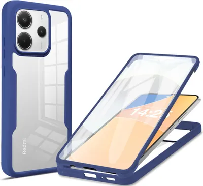 Produktbild von 360 Grad Rundum Schutz Handyhülle für Xiaomi Redmi Note 14 Full Cover Vollschutz Case Farbe: Blau