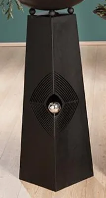 Image de Gilde Metall Ständer zu 68065  schwarz, konisch, Edelstahlkugel L= 31 cm B= 31 cm H= 104cm  cm