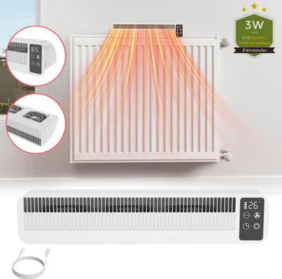 Productafbeelding van UISEBRT Intelligente verwarmingsventilator – Geschikt voor alle radiatoren, automatische modus, 3 snelheden, stil en efficiënt, draadloos tot 16 uur, batterij 5200 mAh