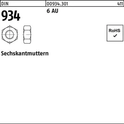 Produktbild von Reyher  Sechskantmuttern DIN 934 6 AU M 48 (1 Stück)