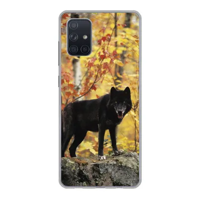 Produktbild von MuchoWow® Handyhülle Schutzhülle Hülle für Samsung Galaxy A51 Wolf - Fels - Baum Silikon Softcase Handy Hülle - Schutzabdeckung
