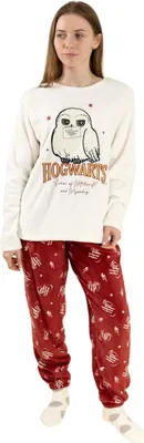 Image de Harry Potter - Pyjama avec pantalon long pour femmes, manches longues NS9648 (M) (blanc naturel)