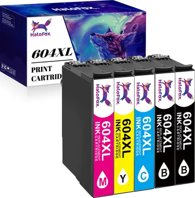 Produktbild von HaloFox 5er 604XL für Epson 604 Druckerpatronen Multipack XP 2200 2205 3200 3205 4200 4205 WF2910 2930 2935 2950