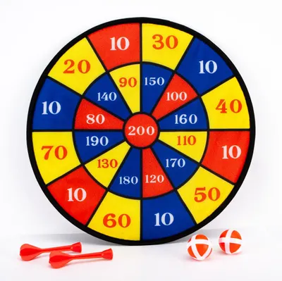 Productafbeelding van Gerimport Dartbord Junior 37 X 43 Cm Rood/blauw/geel 5-delig