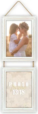 Immagine prodotto di ZEP Fotogallery: Cornice in legno per 2 foto, dimensioni 10x15 cm, colore bianco, design vintage