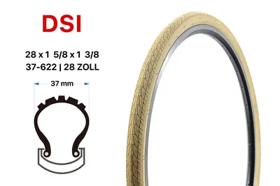 Produktbild von 28 Zoll Fahrrad Reifen 37-622 City Bike 28x 1 5/8x 1 3/8 Mantel Decke 28x1.4 Creme