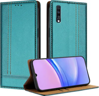 Produktbild von Handyhülle für Samsung Galaxy A70 A70S Leder Flip Klappbare Schutzhülle mit Standfunktion Grün