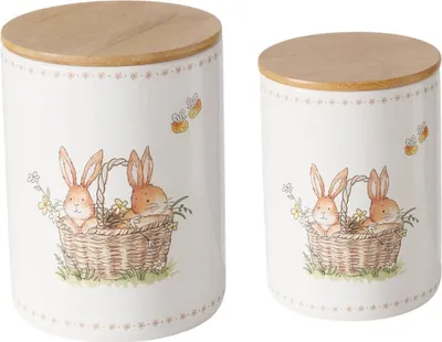 Produktbild von Küchenbehälter aus Keramik CHARMY, Hasenmuster, 2er-Set
