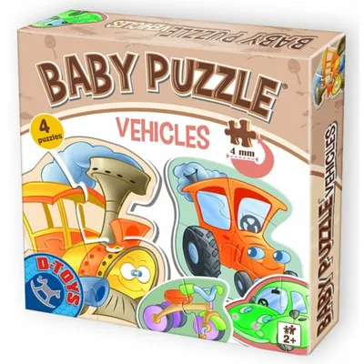 Produktbild von D-TOYS Baby-Puzzle Fahrzeuge 4in1 (2-4 Teile)