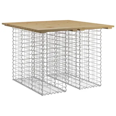 Image de vidaXL Banc de jardin en gabions 100x102x72 cm Bois de pin imprégné