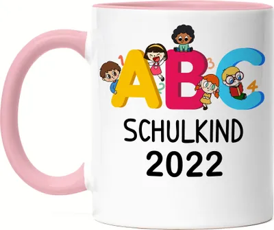 Produktbild von ABC Schulkind 2022 Tasse Rosa Einschulungsgeschenk 1. Klasse Grundschule Geschenkidee