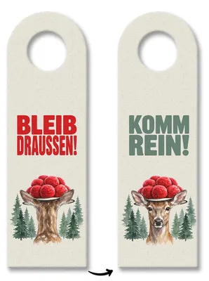 Produktbild von Reh mit Bollenhut Türhänger 10er Set Schwarzwald Motiv