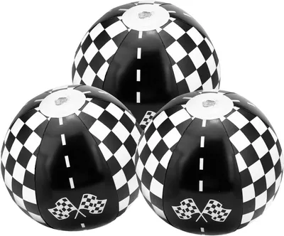 Productafbeelding van 6 Stuks Raceauto Strandballen - Opblaasbare PVC Strandballen