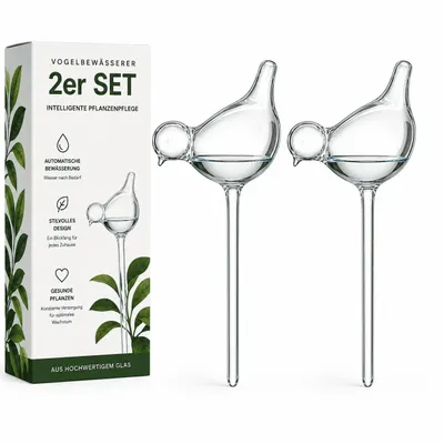 Produktbild von Bewässerungskugeln 2er Set Vögel Glas Gießkugeln Bewässerung Wasserspender