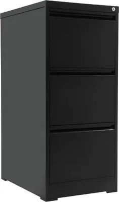 Produktbild von Hängeregisterschrank Aktenschrank Hängeregister Büroschrank 3 Schubladen Abschließbar Modern Homeoffice Büro Aufbewahrung Metall Schrank (schwarz)